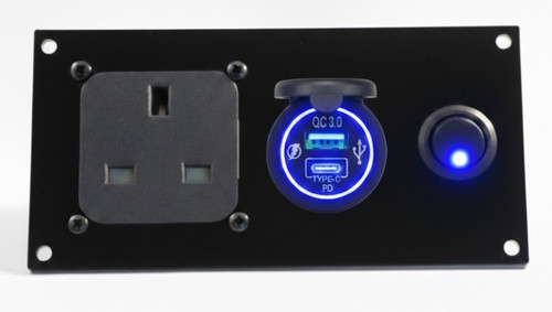 240v usb switch panel camper - c,