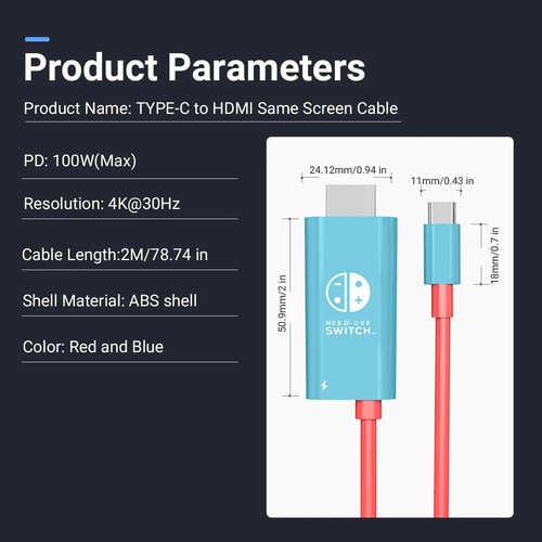 Usb hdmi cable - c, pd