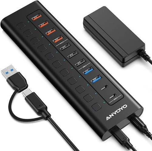 Powered usb hub - 11-in-1,