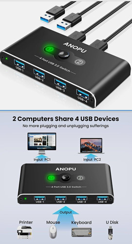 Anopu usb switch 4 port - usb, 3.0