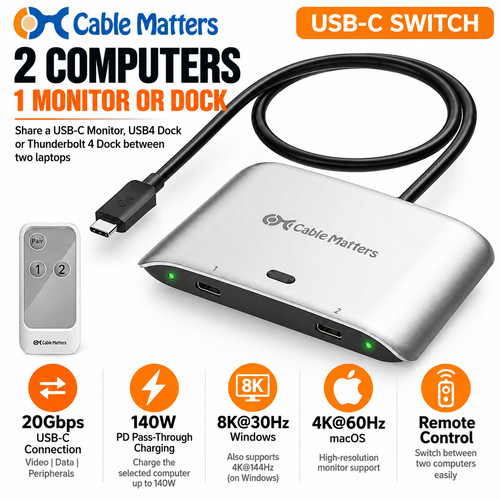Cable matters usb switch - c,