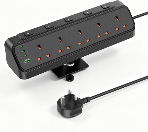 Desk clamp power strip - desk,
